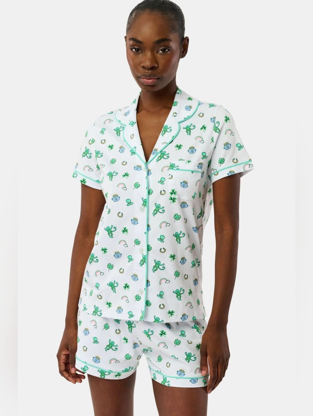 Roller Rabbit Luck O' the Monkey Polo Pajamas Woman's Small